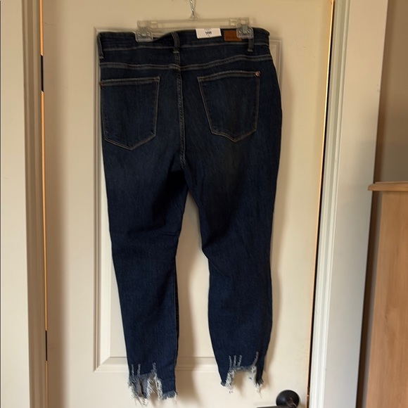 Judy Blue Ankle Cropped Distressed Blue Jeans - Picture 6 of 7